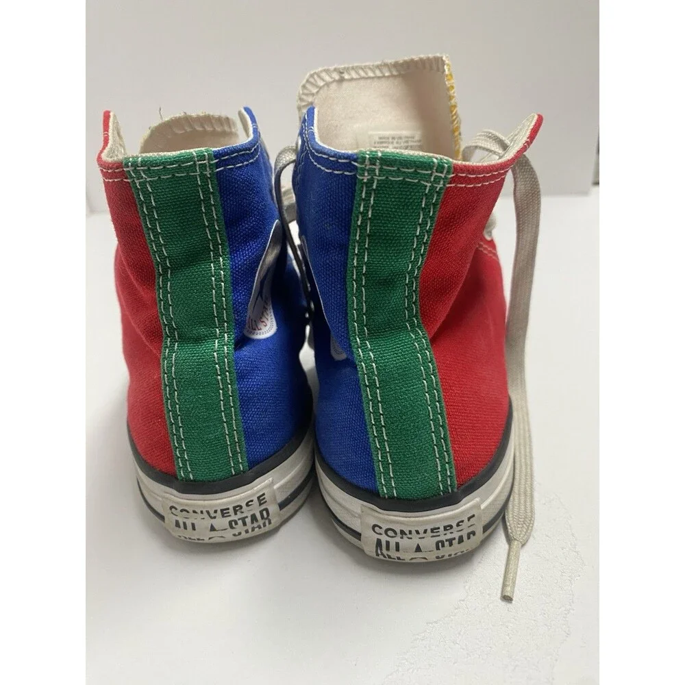 Lot Of 2 Size 1 High Top Converse Shoes Black / Rainbow Colored